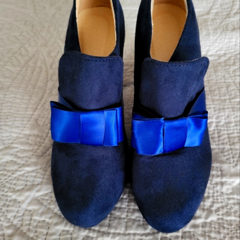 Size 7.5 Sassyfrass COBALT or ROYAL BLUE 4" PLATFORM HEELS - PROM!